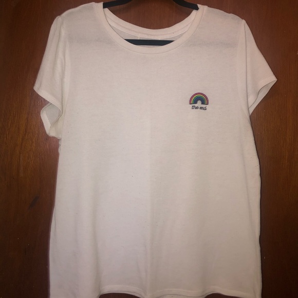 COPY - 🌻 2 for $20 🌻 White T-shirt with Rainbow Graphic - Picture 1 of 4